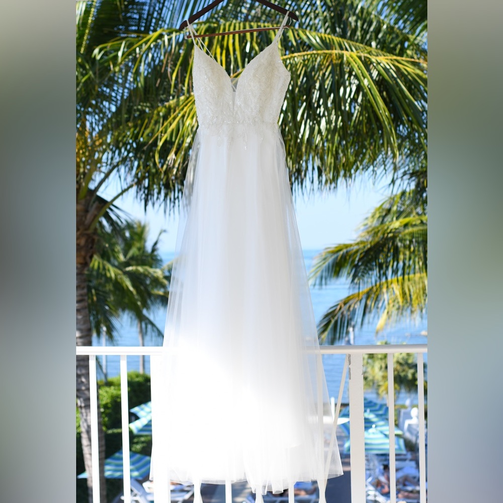 A-line wedding dress with beautiful beaded work